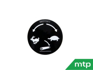 Sticker knop daalsnelheid Shibaura SX21/24