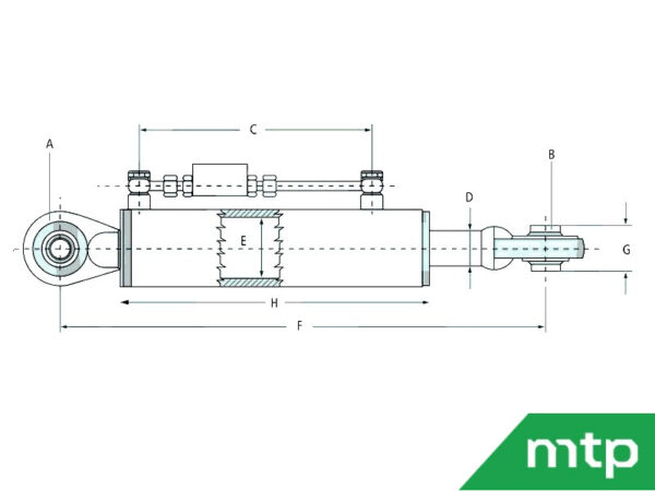 Hydraulische topstang cat. 1 - Afbeelding 2