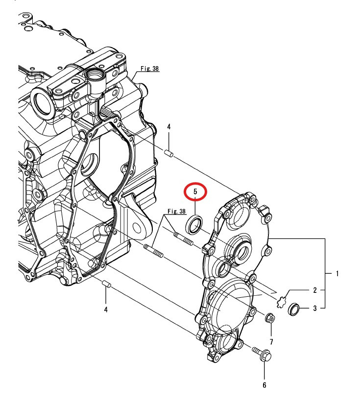 Keerring afdekplaat achter Yanmar SA / YM / John Deere - 24421-284008 - Afbeelding 3