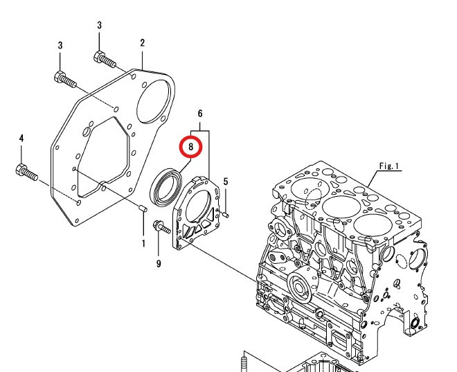 Krukaskeerring vliegwielzijde Yanmar SA / John Deere - 124085-02220 - Afbeelding 3